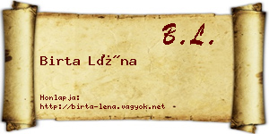 Birta Léna névjegykártya